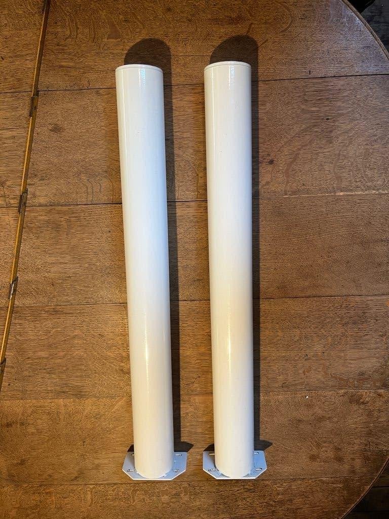2 x metalen tafel(blad) poten wit in prima staat 73 cm., Tafelpoot, Minder dan 50 cm, Gebruikt, 50 tot 100 cm
