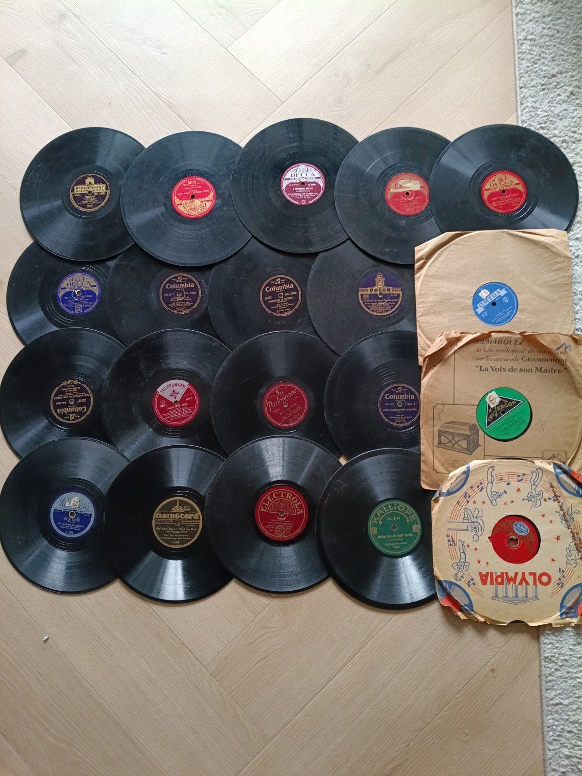 Collectie 78 toeren platen van diverse artiesten, Ophalen, Gebruikt, 10 inch, Complilatie