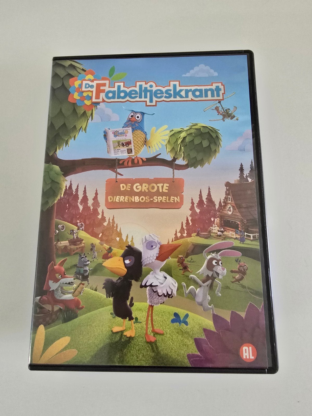 Dvd de fabeltjeskrant de grote dierenbos-spelen, Europees, Tekenfilm, Alle leeftijden, Zo goed als nieuw