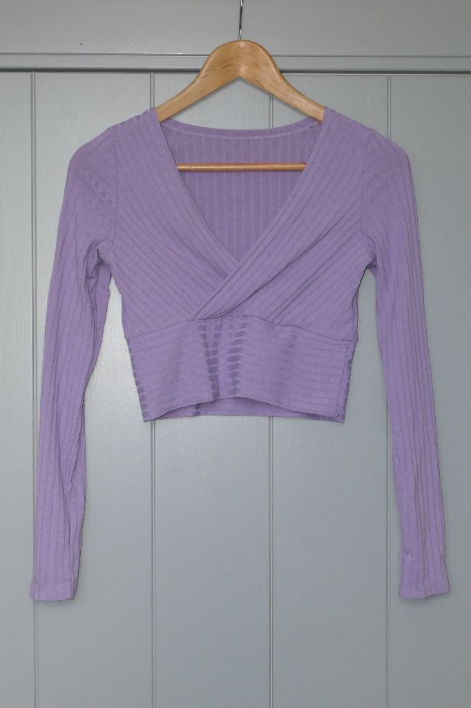 Top overslag lila paars | XS | Shein, Kleding | Dames, Tops, Paars, Ophalen of Verzenden, Zo goed als nieuw, Lange mouw
