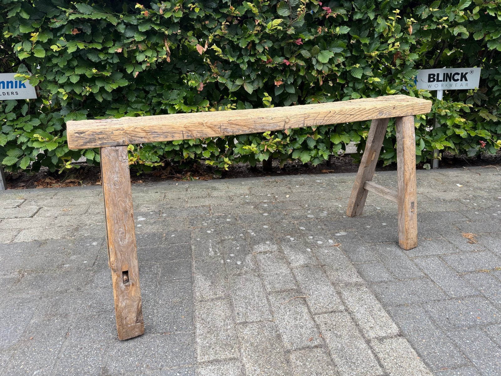 Oud houten brocante bankje - Landelijke stijl, Ophalen