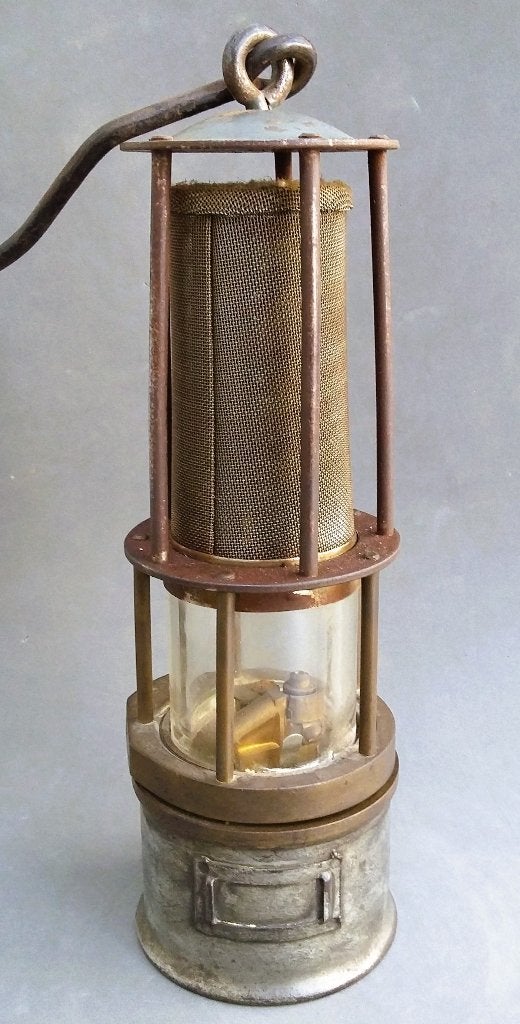 Omstreeks 1940 - 1950 Mijnlamp Mijnwerkerslamp Mijnbouw Lamp, Ophalen of Verzenden