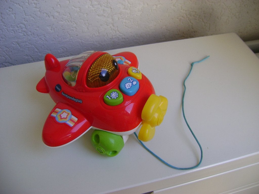 vitech avonturen vliegtuig licht en div geluiden 20lx14hx22b, Kinderen en Baby's, Ophalen of Verzenden, Zo goed als nieuw, 2 tot 4 jaar