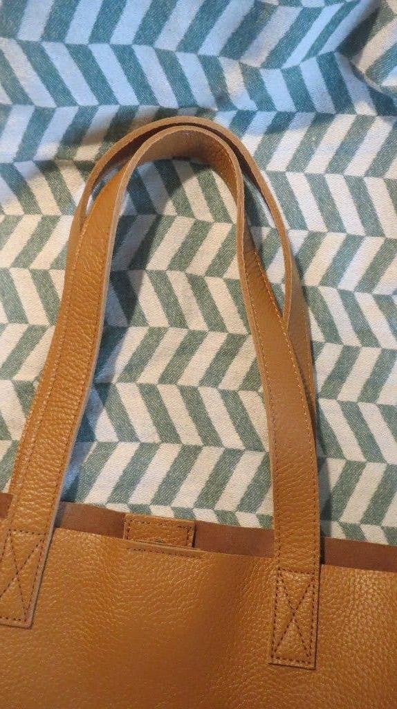 Shabbies shopper, leren tas, cognac bruin, ruime maat, Verzenden, Nieuw, Bruin, Shopper