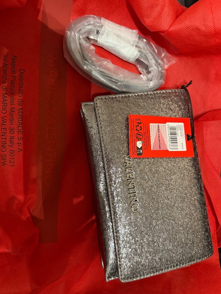 NIEUWE Valentino clutch zilver glitter, Ophalen of Verzenden, Nieuw, Overige kleuren, Avondtasje
