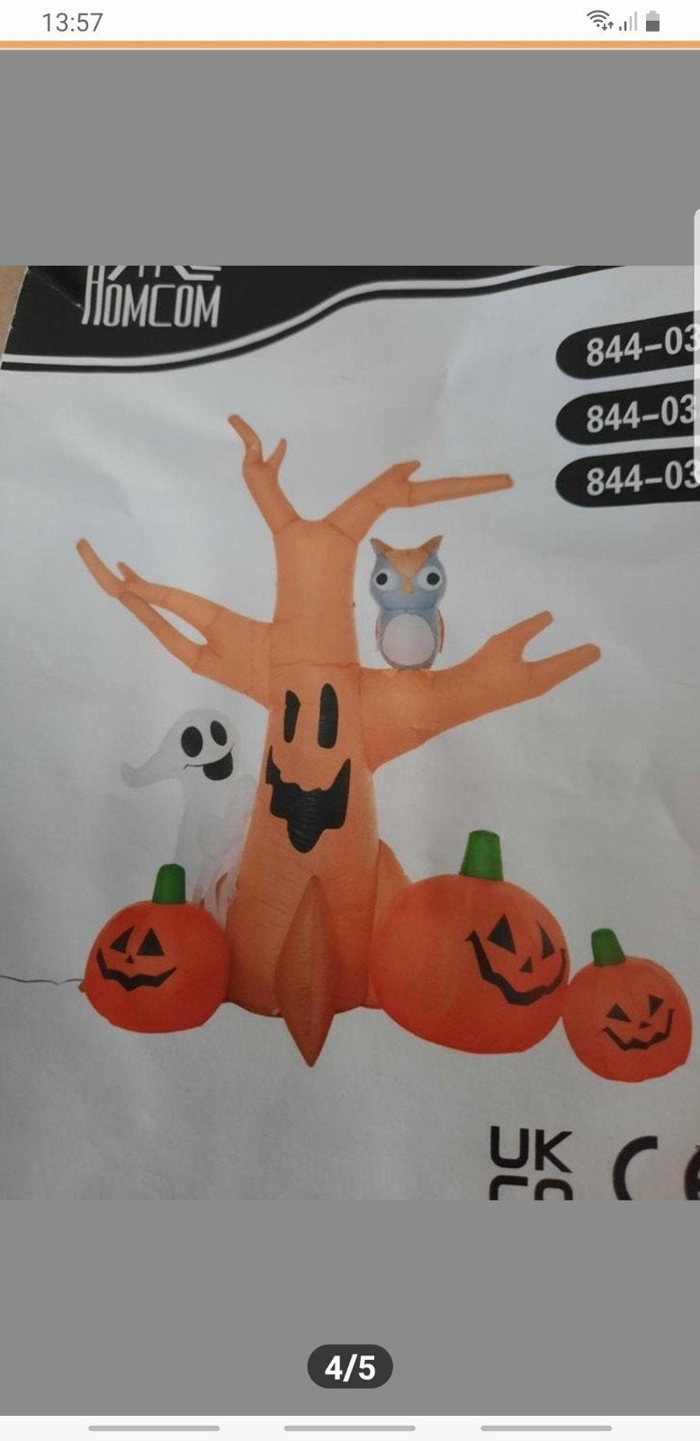 GROTE HALLOWEEN OPBLAASBARE BOOM MET VERLICHTING ERIN, Ophalen, Zo goed als nieuw, Versiering, Halloween of Griezel