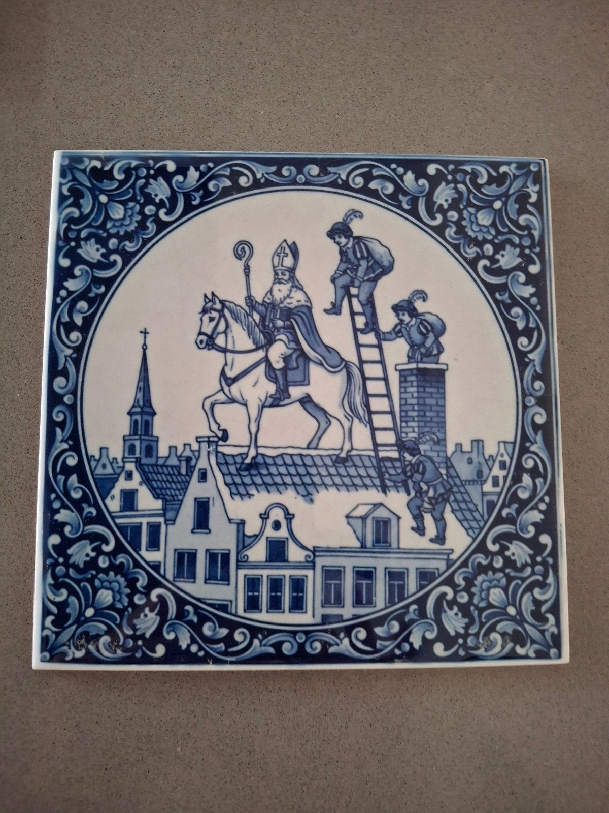 Keramische Sinterklaas tegel 15x15 cm, Ophalen of Verzenden