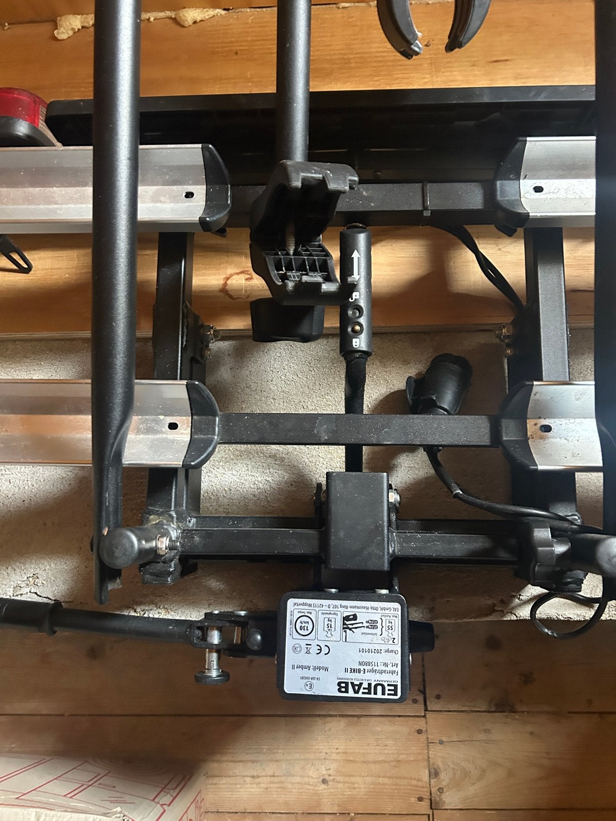 Eufab Amber II fietsendrager voor 2 fietsen, kantelbaar, Auto diversen, Fietsendragers, Ophalen, Gebruikt, 2 fietsen, Trekhaakdrager