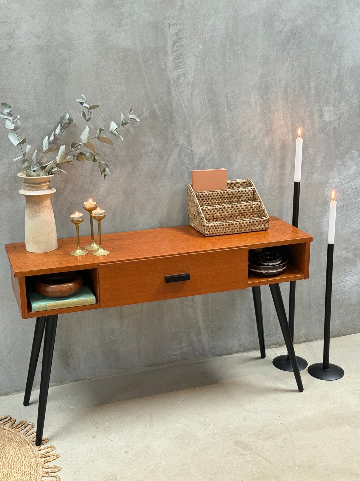 Vintage sidetable, Ophalen, Gebruikt, 100 tot 150 cm, Q