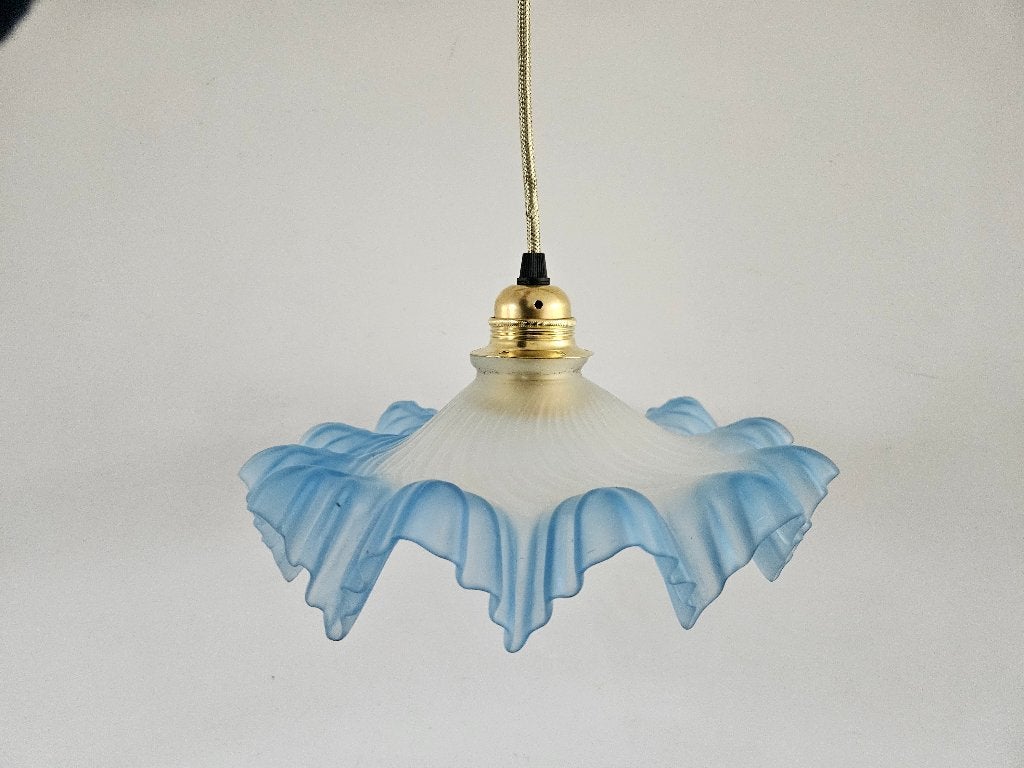 Hanglamp met blauwe rand, Ophalen of Verzenden