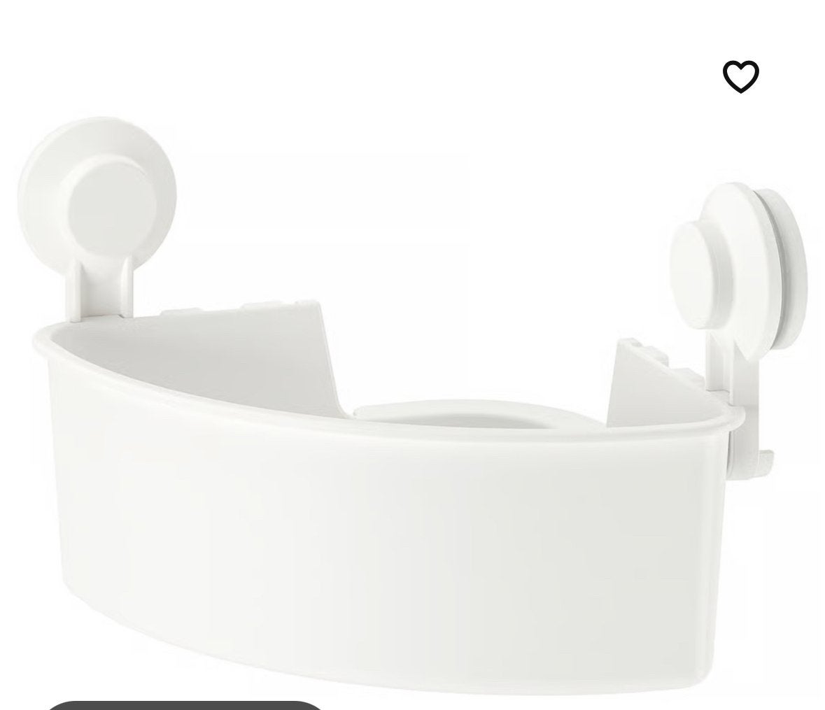 IKEA TISKEN Hoekbakje met zuignap, wit (2 stuks), Wit, Zo goed als nieuw, Douche-accessoire, Ophalen