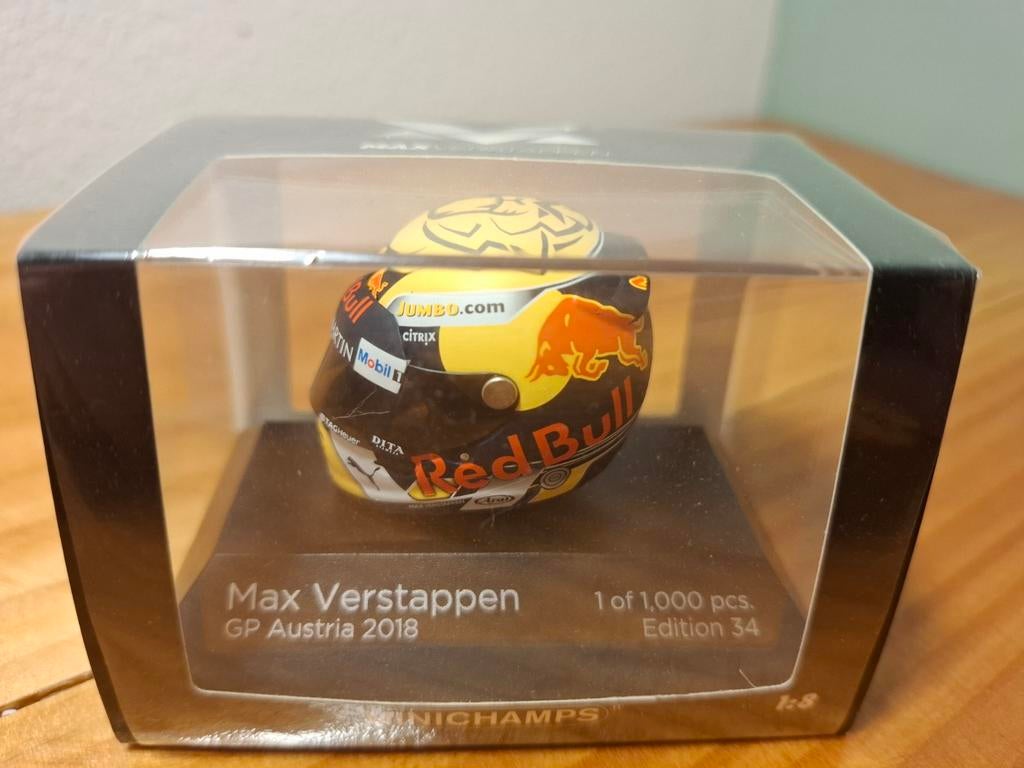 Max Verstappen helm Austria GP 2018 1:8, Ophalen of Verzenden, Zo goed als nieuw, Formule 1