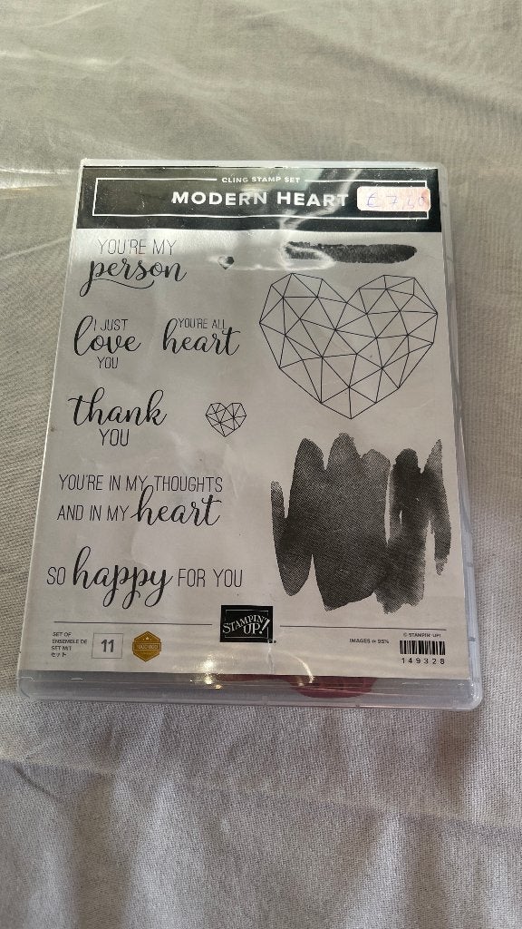 Stampin Up! - Modern Heart stempelset, Ophalen of Verzenden, Zo goed als nieuw, EZ-mounted stempel