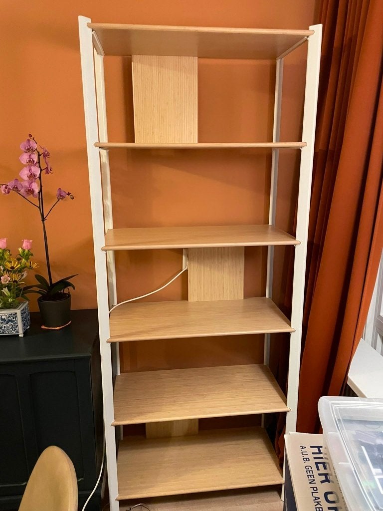 IKEA JÄTTESTA Open kast, wit/licht bamboe, 80x195 cm, Ophalen, Nieuw