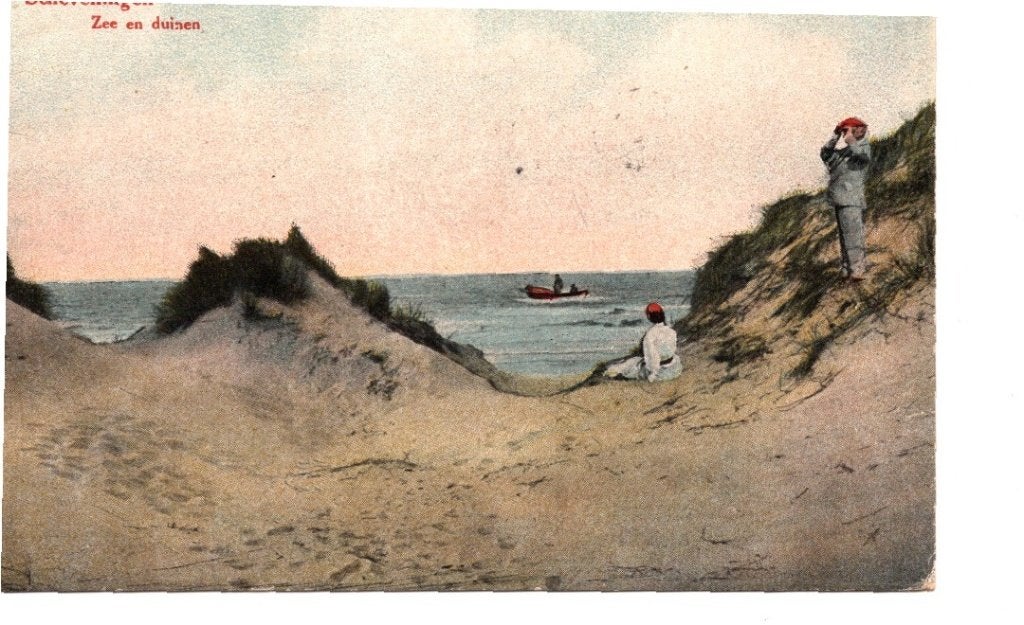 Oude Ansichtkaart Scheveningen Zee en Duinen 1921, Ophalen of Verzenden, 1920 tot 1940, Gelopen