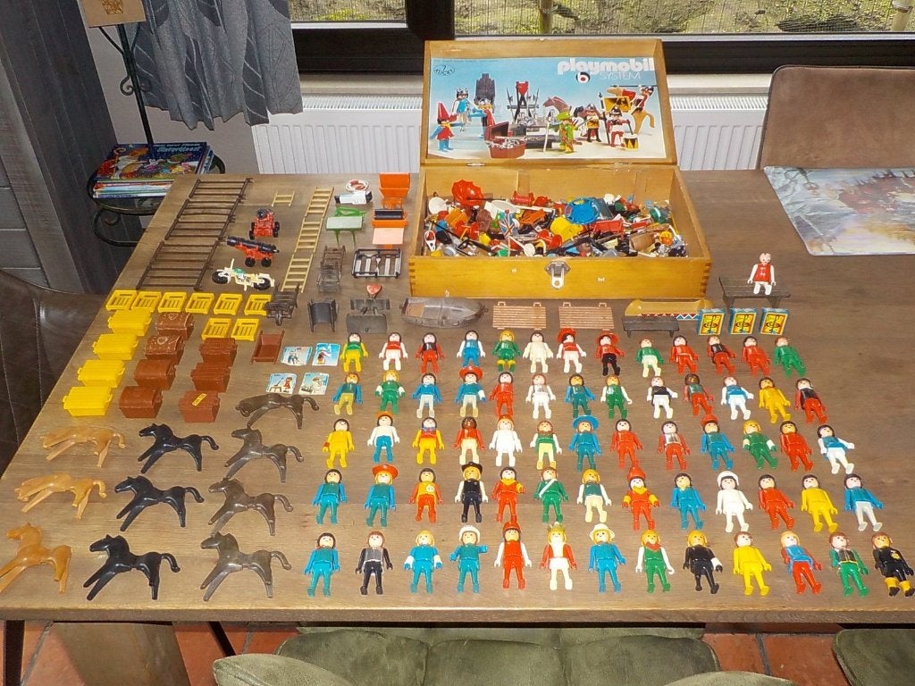 Oude vintage verzameling Playmobil System Klicky, Gebruikt, Losse onderdelen, Figuren, Historisch