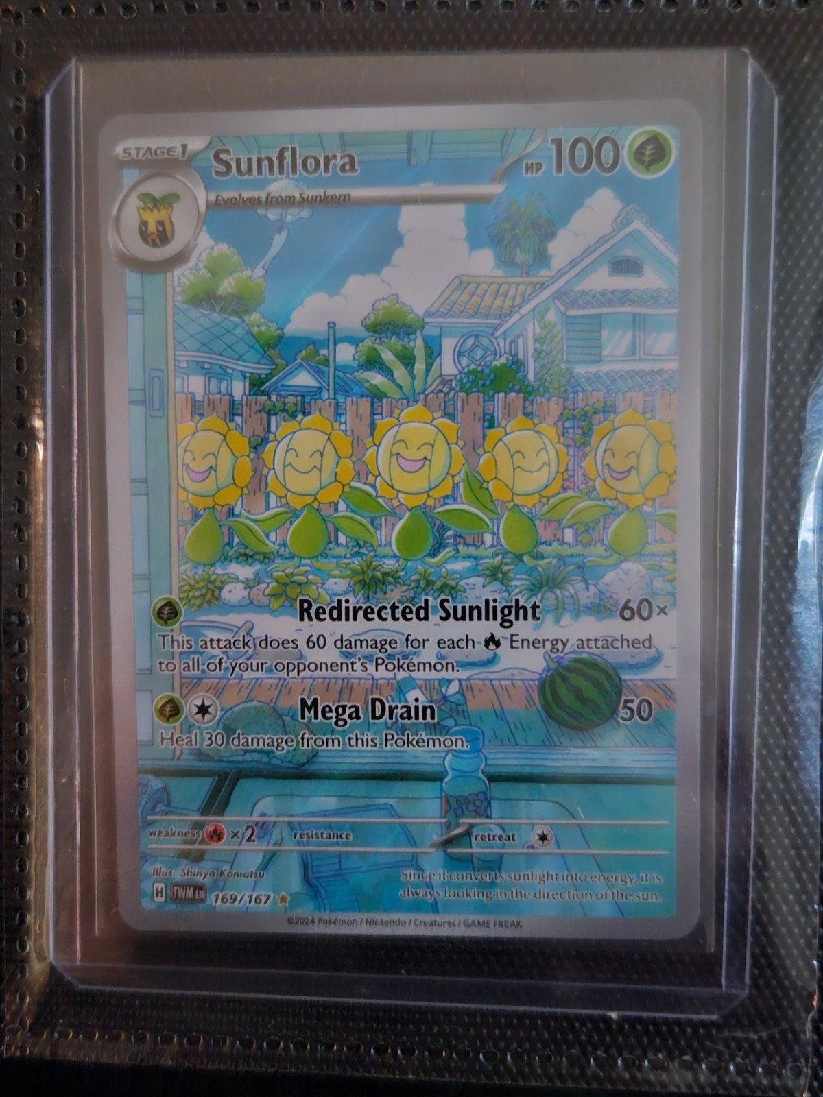 Pokemon Sunflora 169/167 Twilight Masquerade, Ophalen of Verzenden, Zo goed als nieuw, Losse kaart, Foil