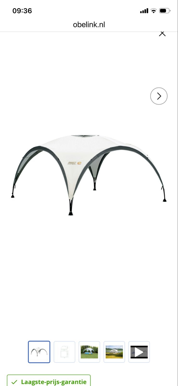 Coleman Shelter M inclusief 3 zijwanden, Opvouwbaar, Partytent, Minder dan 4 meter, Zo goed als nieuw