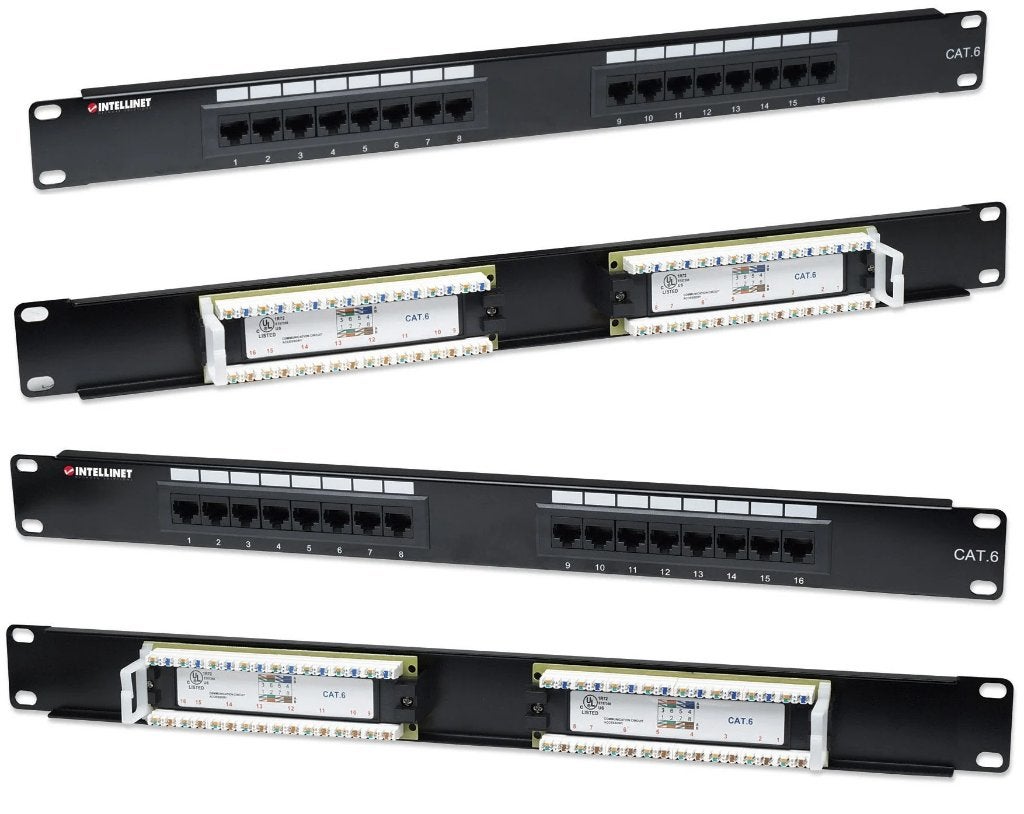 Intellinet patch paneel 16 ports RJ45 Cat6 - 19"rack 1U, Computers en Software, Netwerk switches, Ophalen of Verzenden, Nieuw