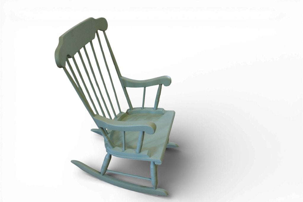Vintage Houten Schommelstoel groen – Volledig Gerestaureerd, Antiek en Kunst, Ophalen