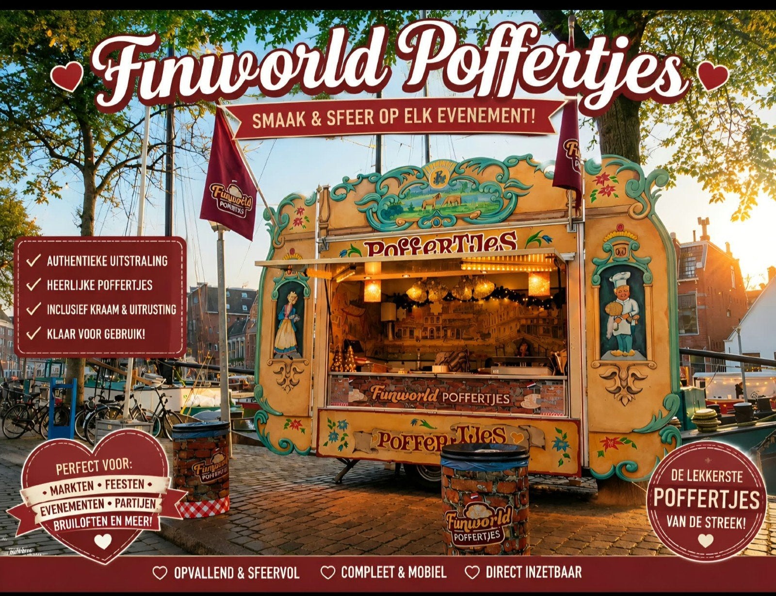 Poffertjeskraam huren poffertjes foodtruck te huur  locatie, Ophalen of Verzenden, Zo goed als nieuw