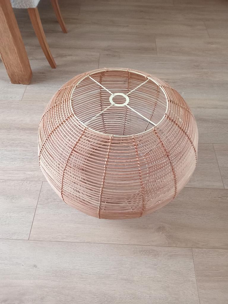 Rotan hanglamp, Ophalen, Zo goed als nieuw, Rond, 25 tot 50 cm