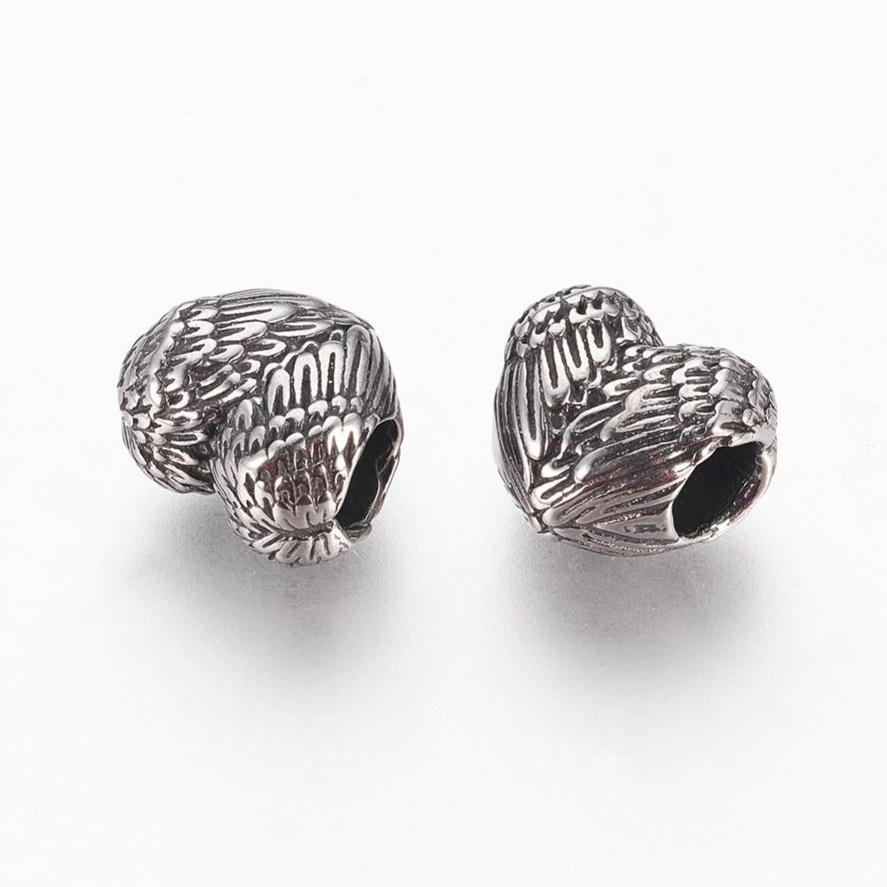 RVS groot gat bedel Angle Wings, Sieraden, Tassen en Uiterlijk, Bedels, Overige merken, Overige materialen, Verzenden, SINO-SEAR GmbH