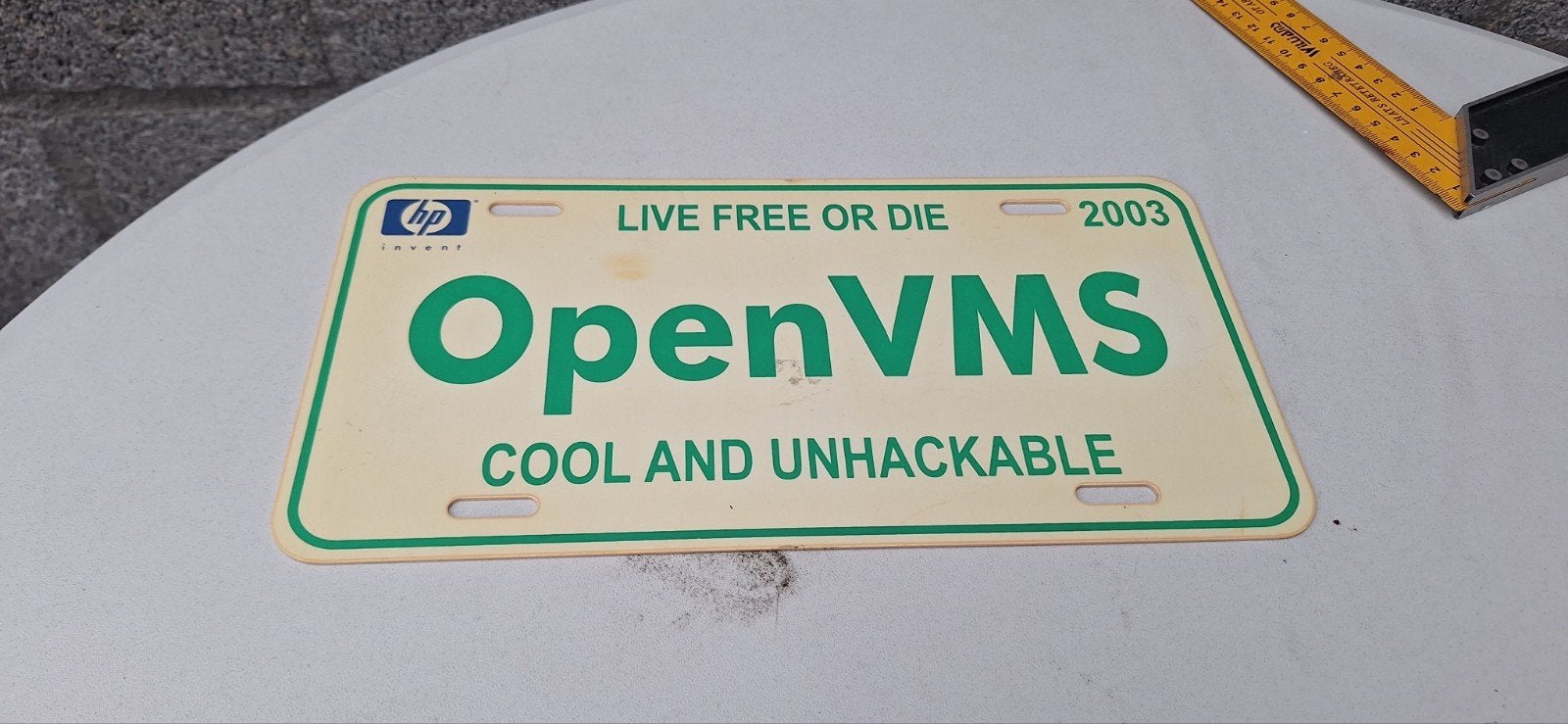 HP invent Open VMS 2003 bordje (201026), Reclamebord, ., Ophalen of Verzenden, Zo goed als nieuw