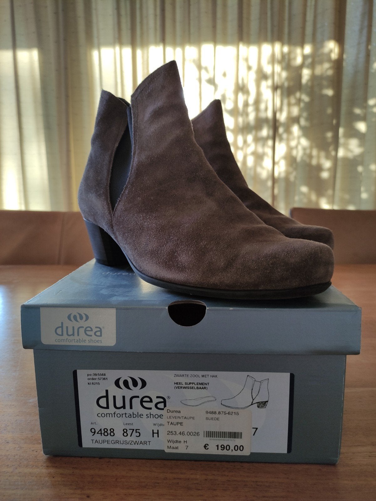 Durea suède enkellaarsjes maat 9 (EU 40-41), Durea, Overige kleuren, Lage of Enkellaarzen, Nieuw