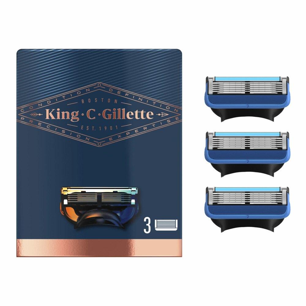 Gillette Fusion Scheermesjes King C. 3 stuks, Sieraden, Tassen en Uiterlijk, Uiterlijk | Gezichtsverzorging, Nieuw, Gehele gezicht