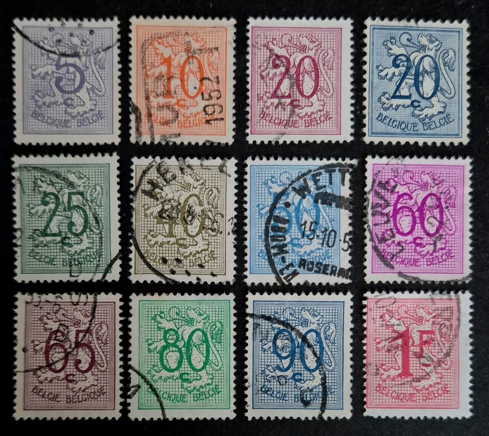 België Leeuw Wapen M 887-897,Y 849-859, Ophalen of Verzenden, Gestempeld, 1 plakker, Gestempeld