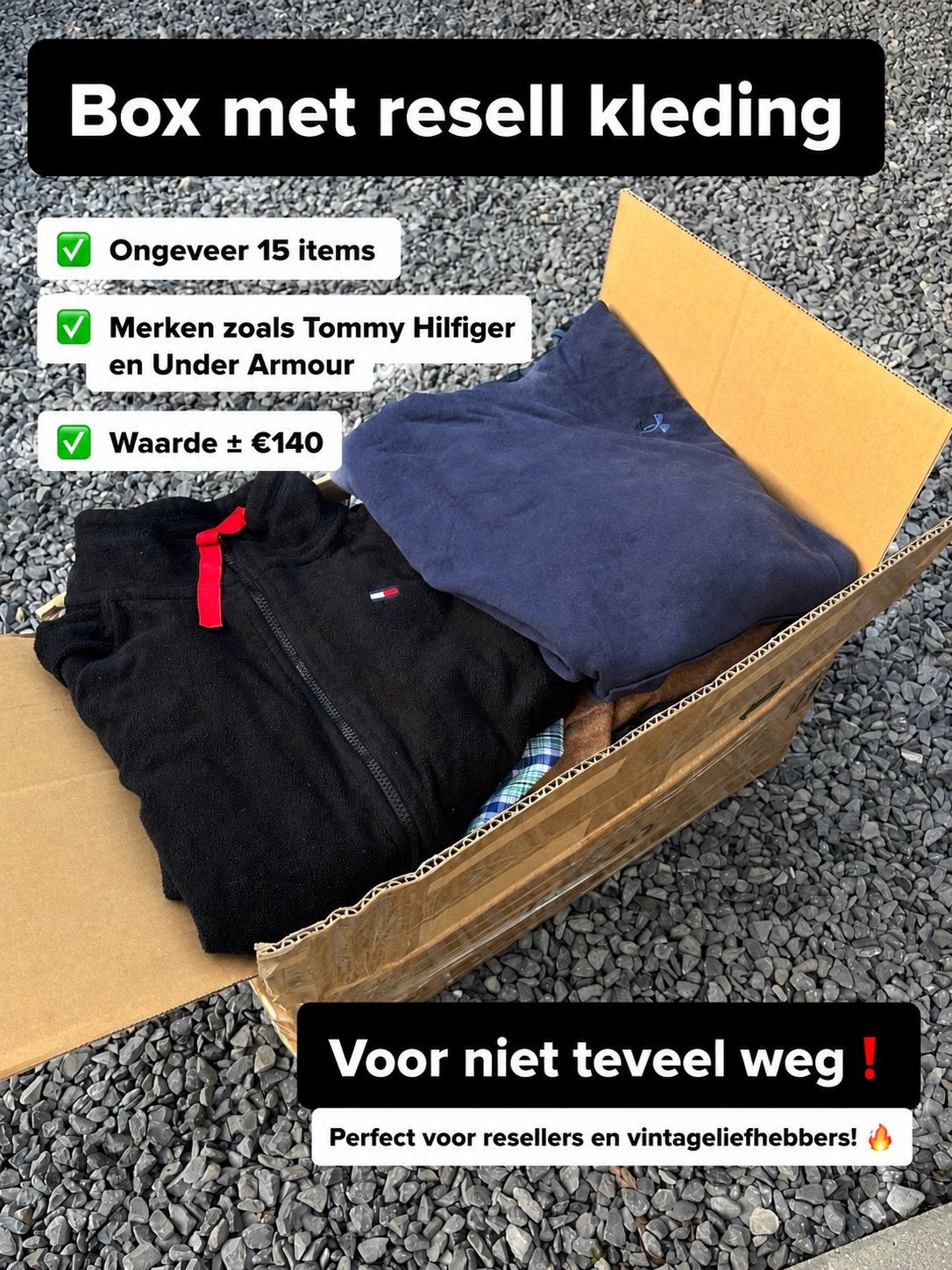 Box met resell kleding, Ophalen of Verzenden, Gedragen, Overige maten