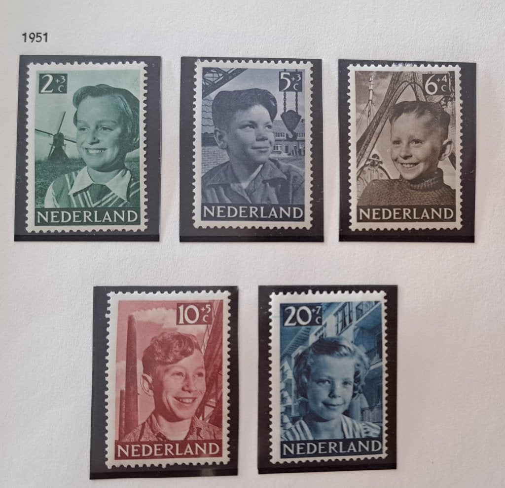 Nederland 1951 nvph 573/577 ongebruikt (Davo), Ophalen of Verzenden, Na 1940, Postfris