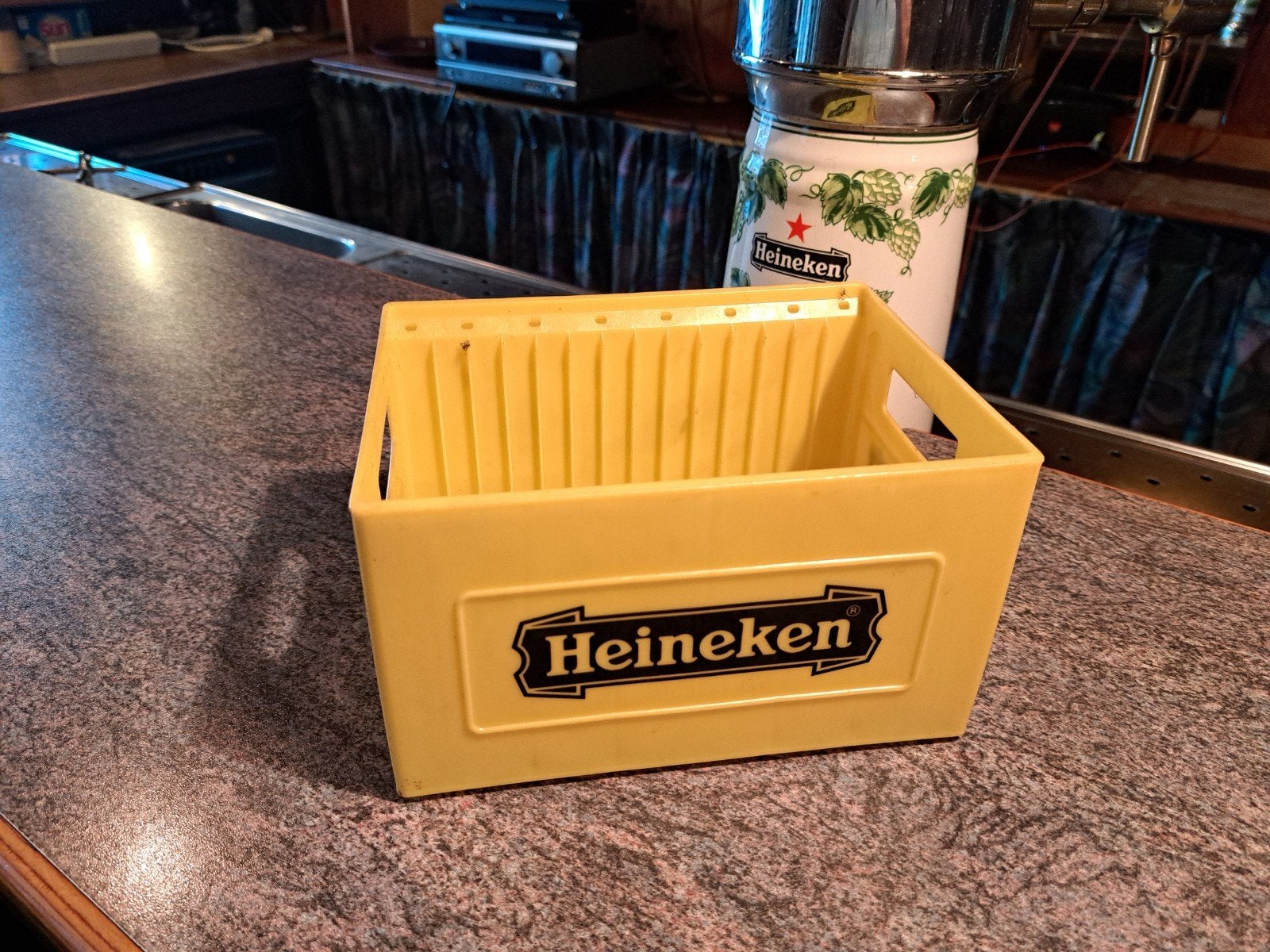 Heineken gele CD Kratje, Verzenden, Gebruikt, Gebruiksvoorwerp