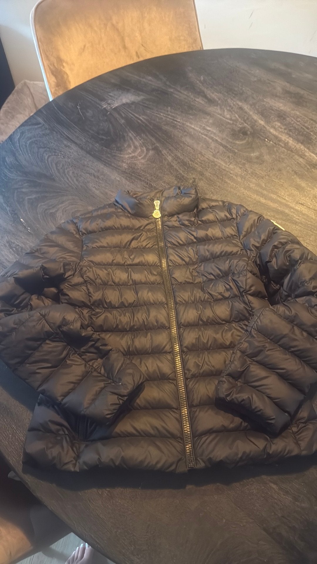 Moncler jack zwarts  - Maat 152, Kinderen en Baby's, Kinderkleding | Maat 152, Ophalen of Verzenden, Zo goed als nieuw, Jongen of Meisje