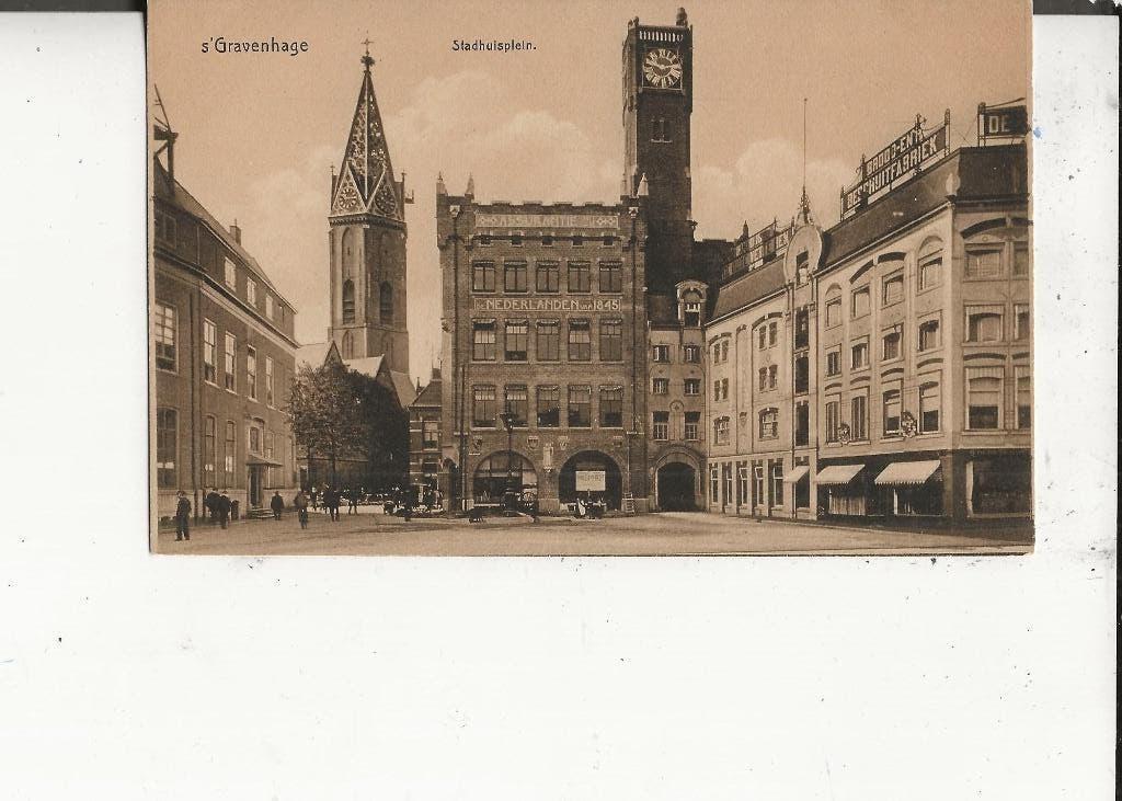 Den Haag Stadhuisplein Gebouw Nederlanden van 1845 29-2-1911, Ophalen of Verzenden, Voor 1920, Gelopen, Zuid-Holland