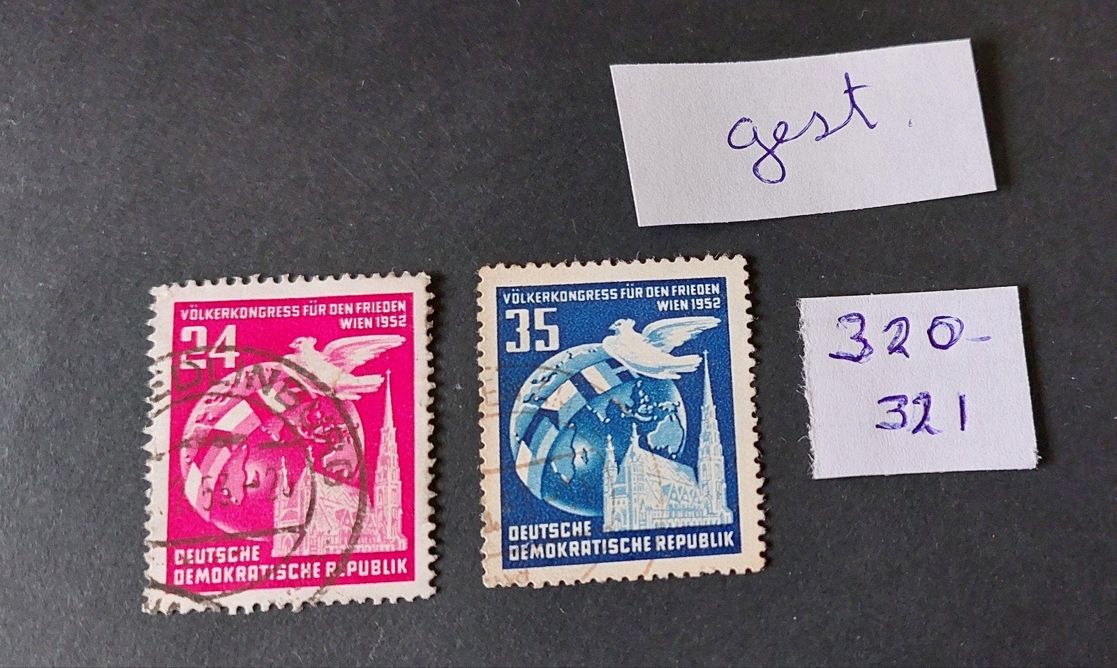 DDR postzegels 320-321, Postzegels en Munten, Postzegels | Europa | Duitsland, Ophalen of Verzenden, DDR
