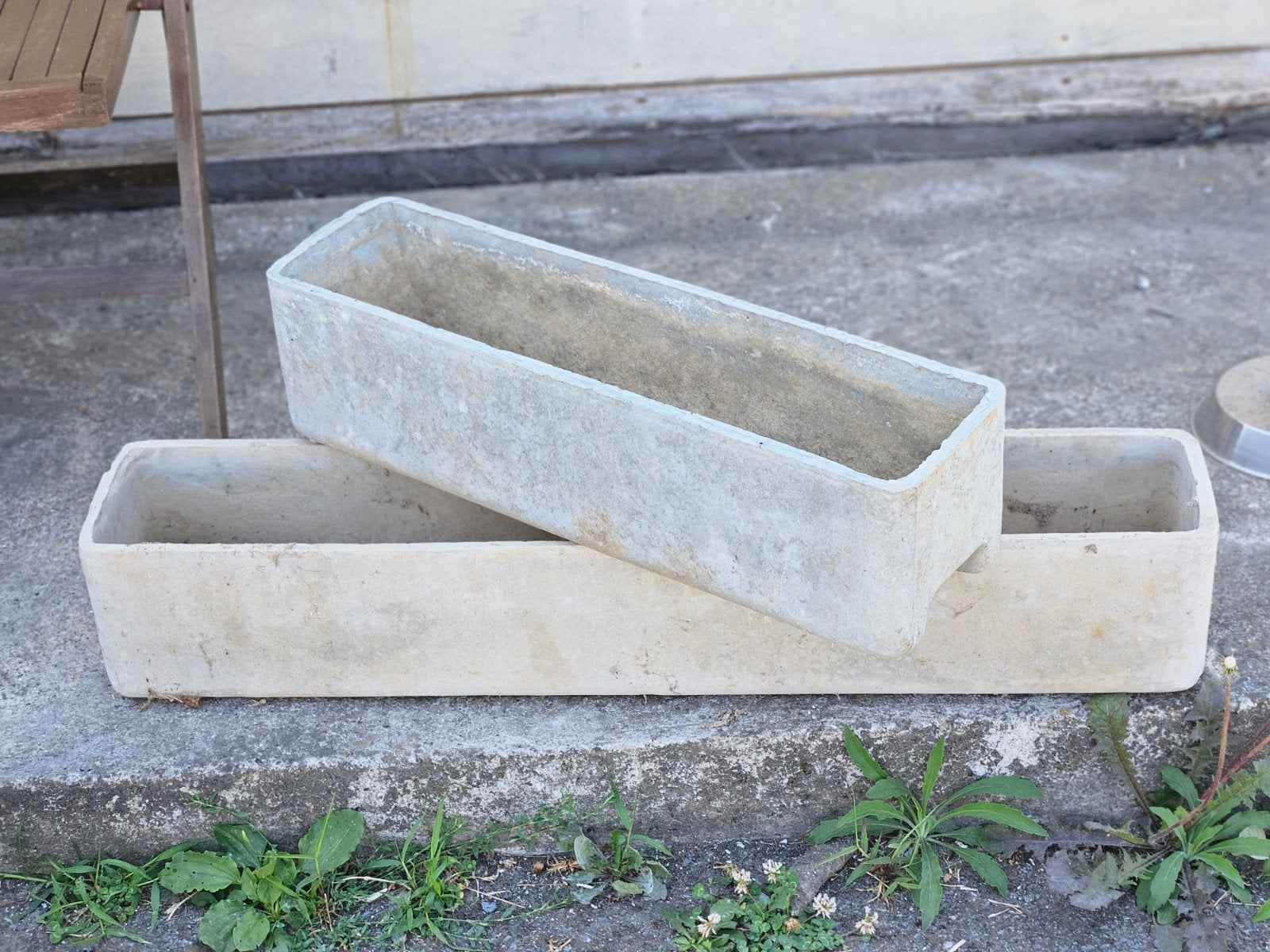 set van 2 Franse plantenbakken, Tuin en Terras, Bloembakken en Plantenbakken, Ophalen, Gebruikt, Minder dan 30 cm, 60 tot 100 cm