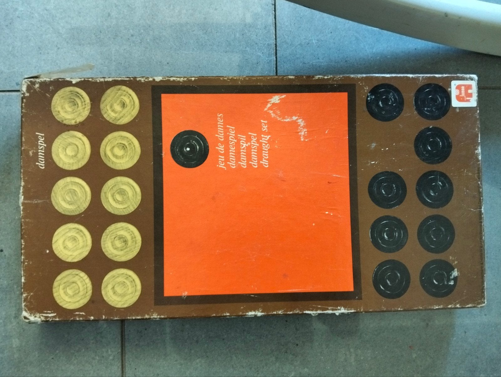 Vintage Damspel - Compleet met spelregels, Een of twee spelers, Ophalen of Verzenden, Gebruikt