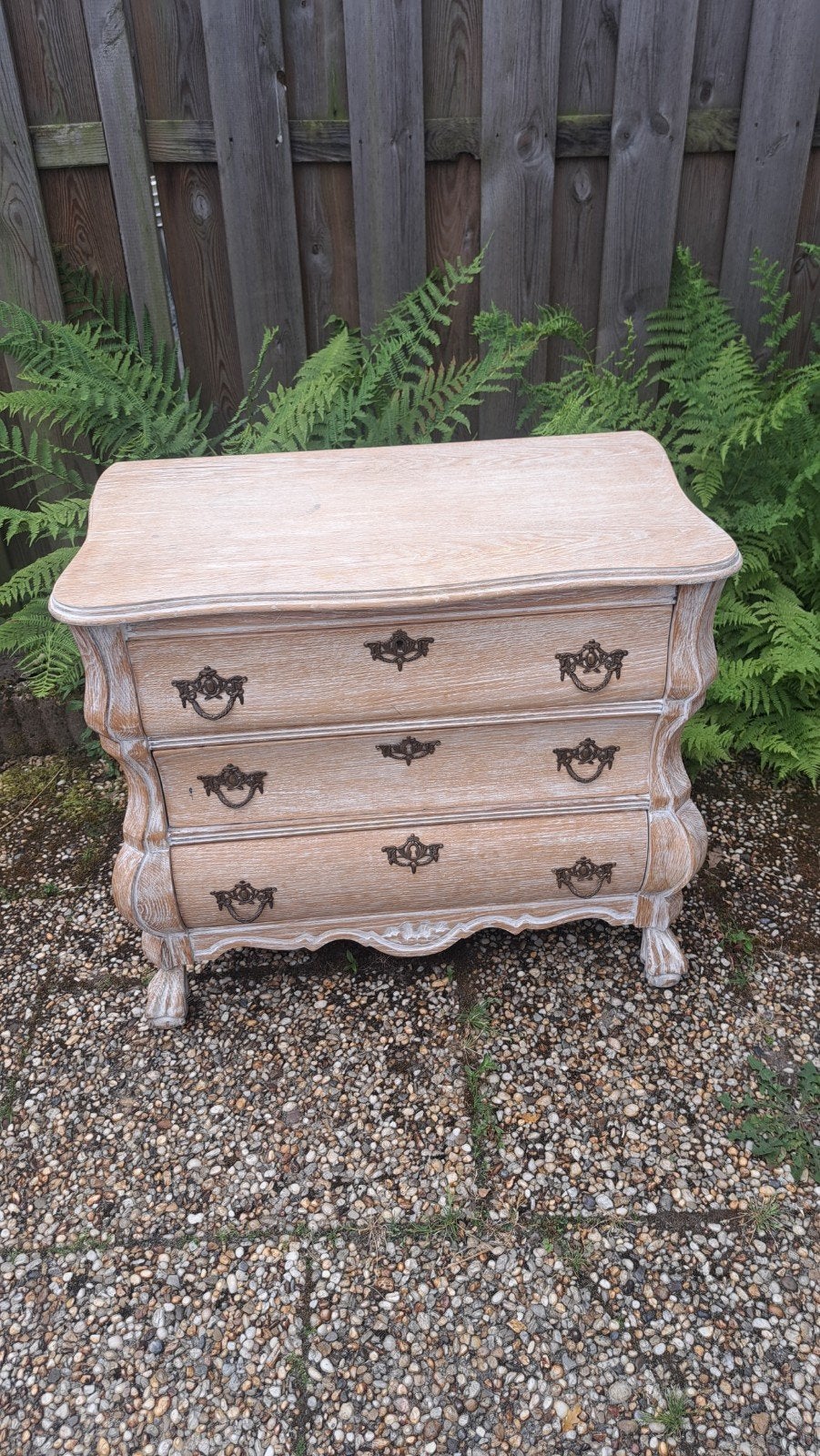 Eiken gefineerde ladekast whitewash 75x45x68 cm, Ophalen of Verzenden