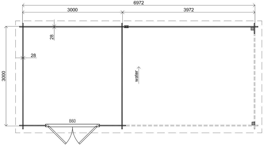 Fonteyn Basicline Zonnebloem met overkapping 700x300cm, 200 tot 400 cm, Verzenden, Blokhut, Nieuw