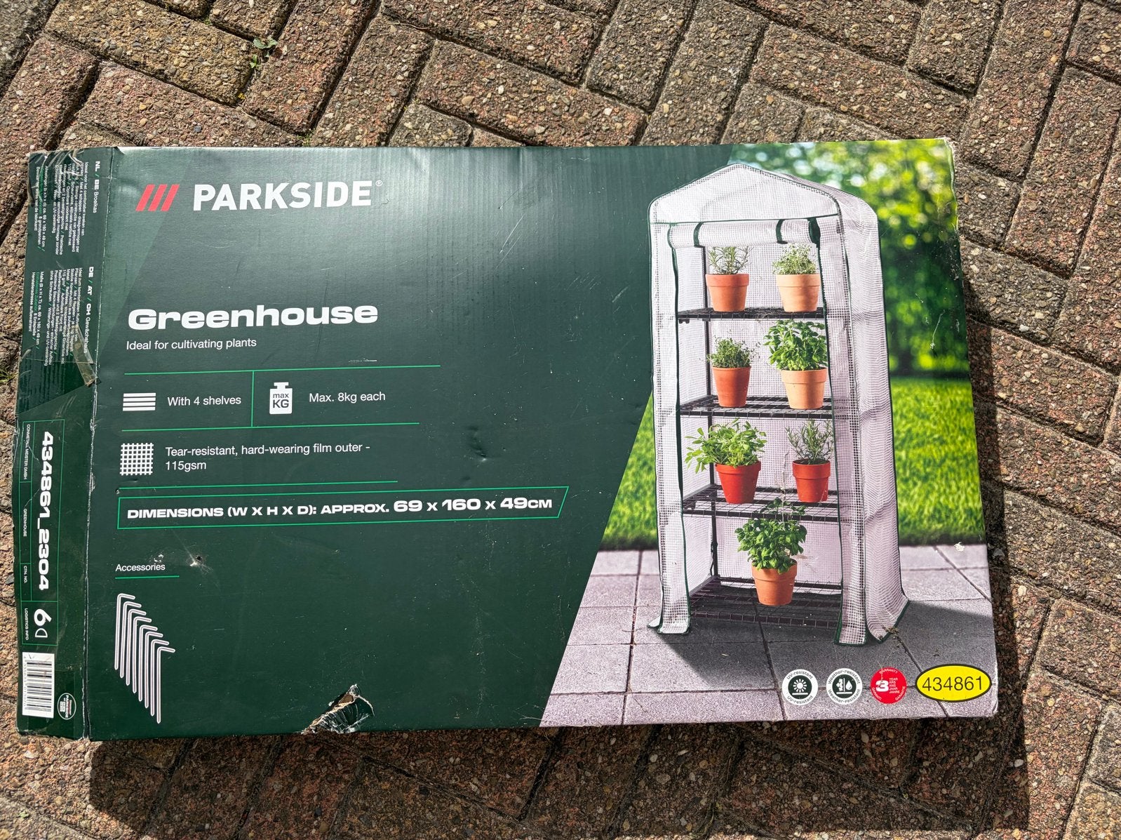 Parkside Kweekkas - nieuw in doos, Tuin en Terras, Kassen, Folie, Ophalen, Staal, Kweekkas