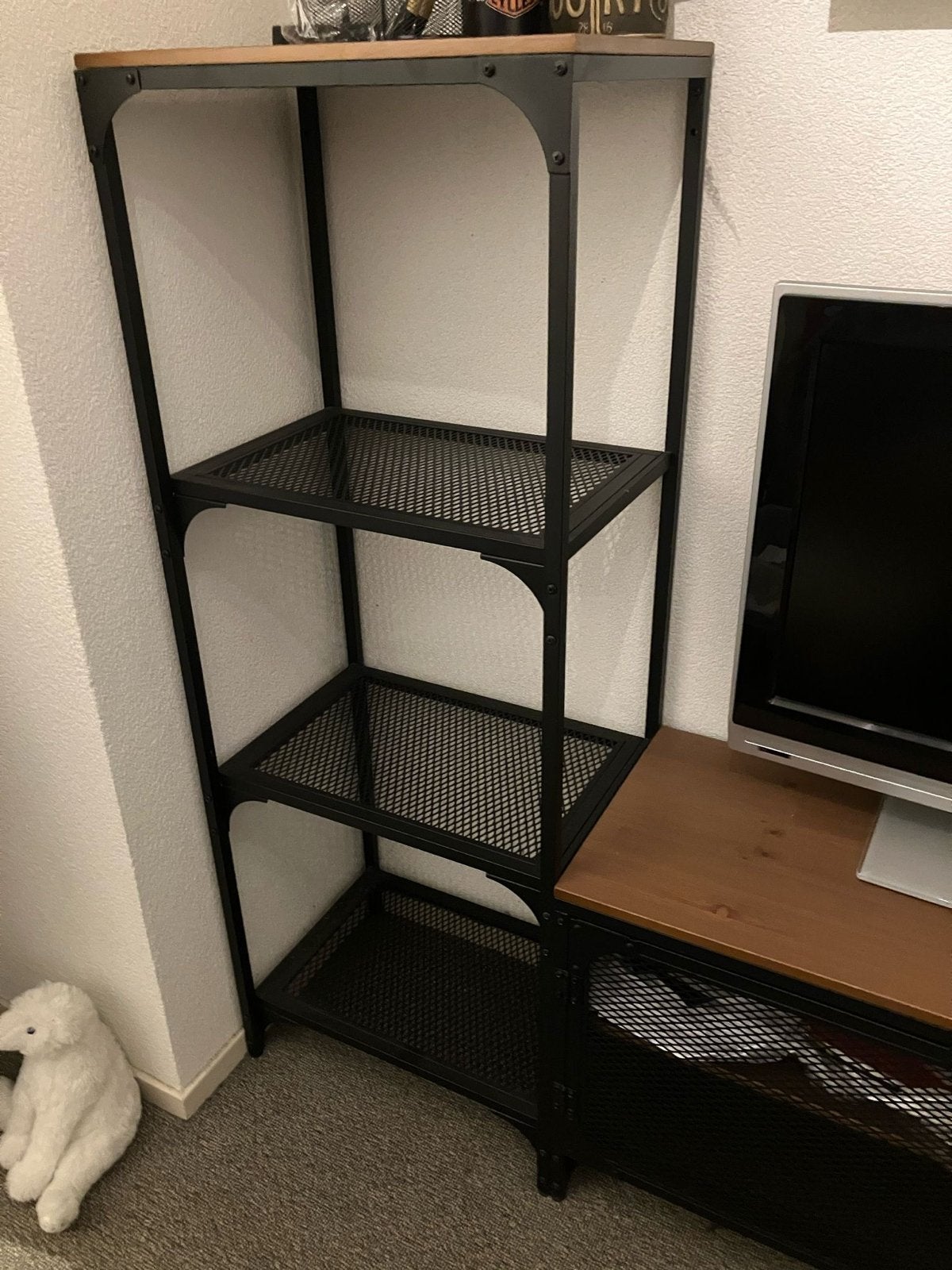 IKEA Fjällbo stellingkast en tv-meubel set, Ophalen, Gebruikt, 100 tot 150 cm, 150 tot 200 cm