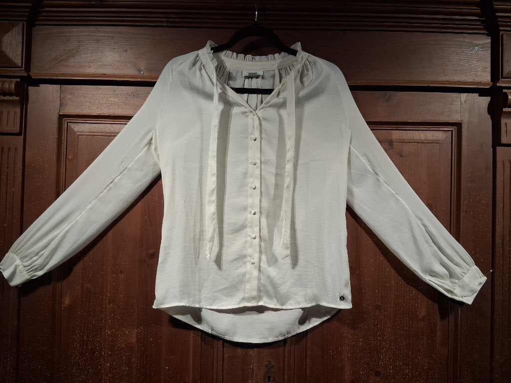 Off white blouse S Cotton Club, Wit, Ophalen of Verzenden, Zo goed als nieuw, Maat 36 (S)