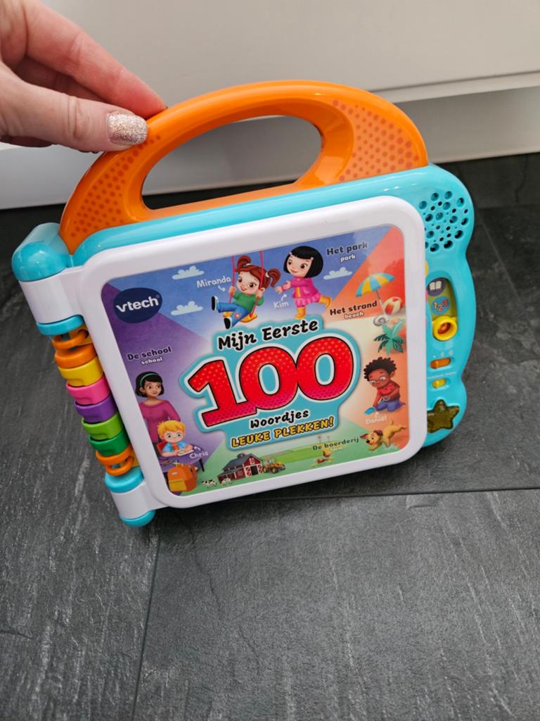Vtech mijn eerste 100 woordjes boek, Kinderen en Baby's, Speelgoed | Vtech, Ophalen of Verzenden, Zo goed als nieuw, 6 maanden tot 2 jaar