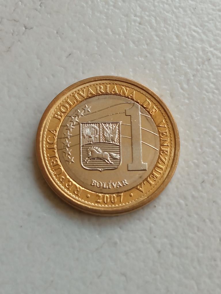 Venezuela 1 bolivar 2007., Ophalen of Verzenden, Zuid-Amerika, Losse munt