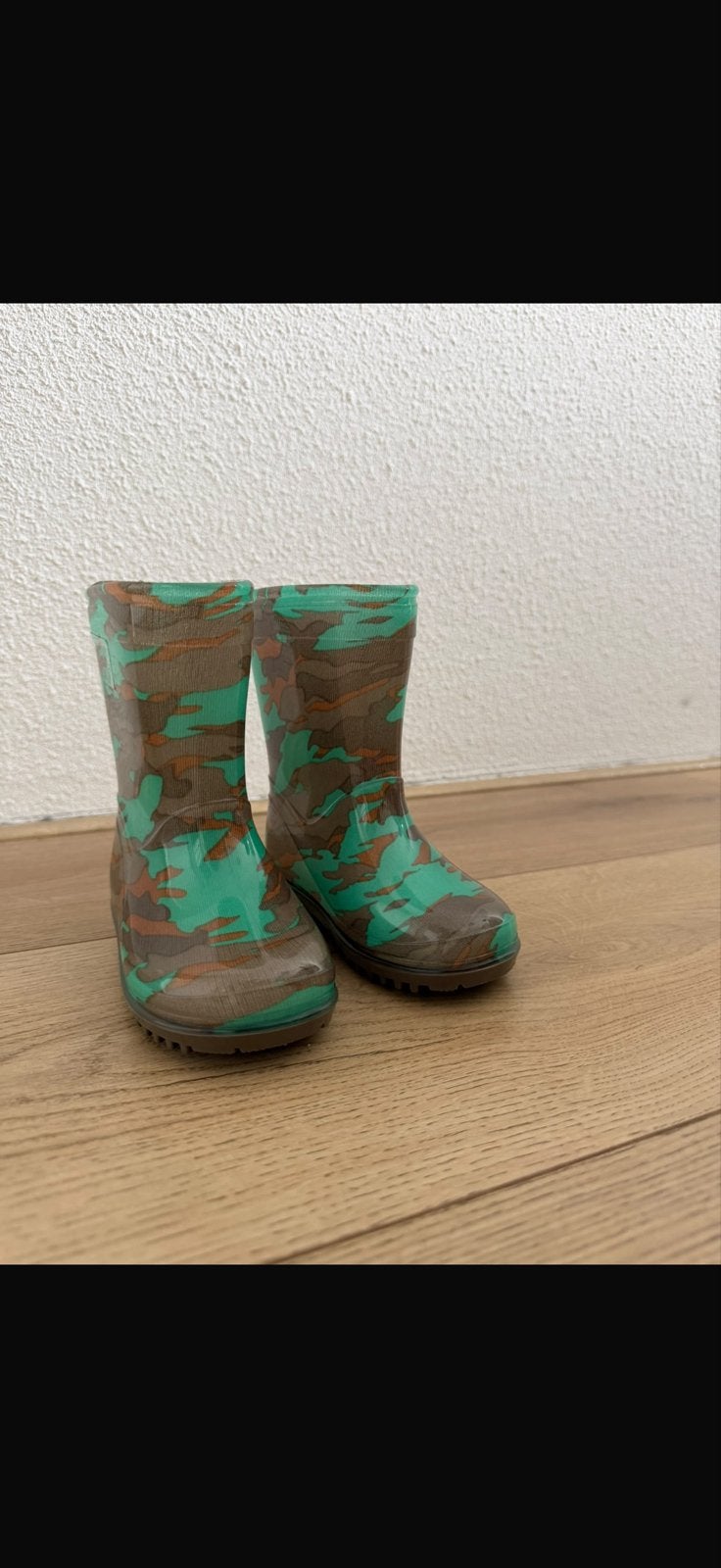 Kinder regenlaarzen camouflage groen/bruin, Ophalen, Jongen, Laarzen, Zo goed als nieuw