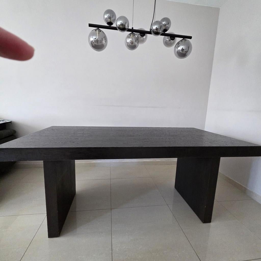 Complete meubelset: eettafel, salontafel & tv-meubel, Gebruikt, Glas, 150 tot 200 cm, Ophalen of Verzenden