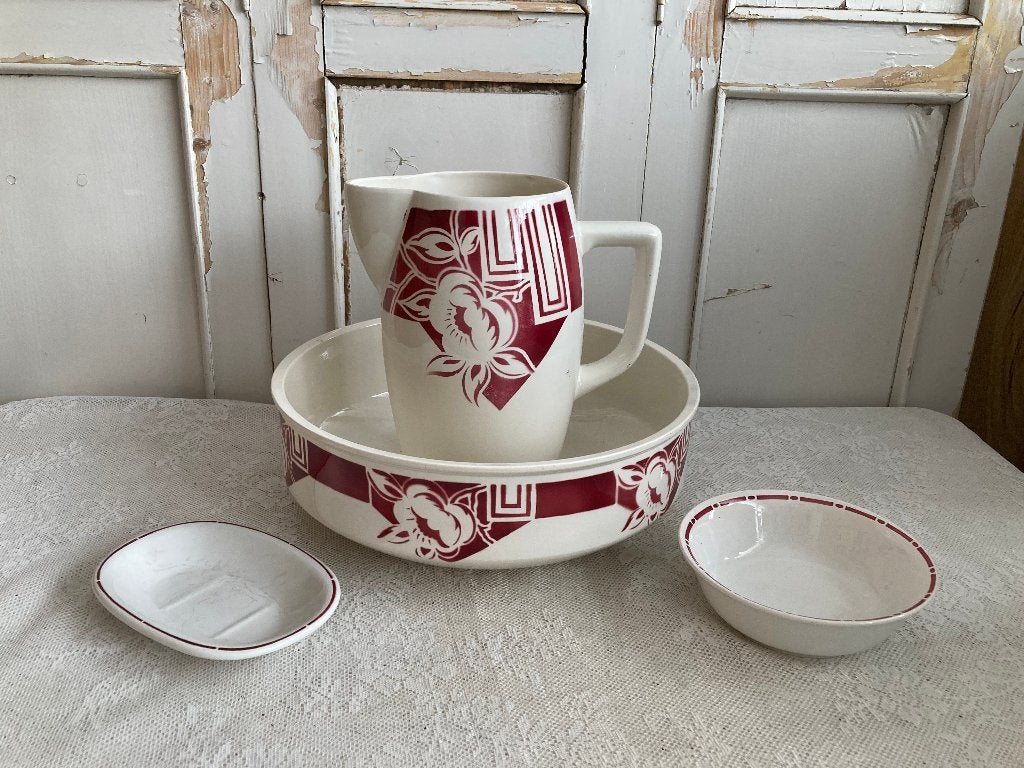 Brocante Frans lampetstel / spuitdecor, Ophalen