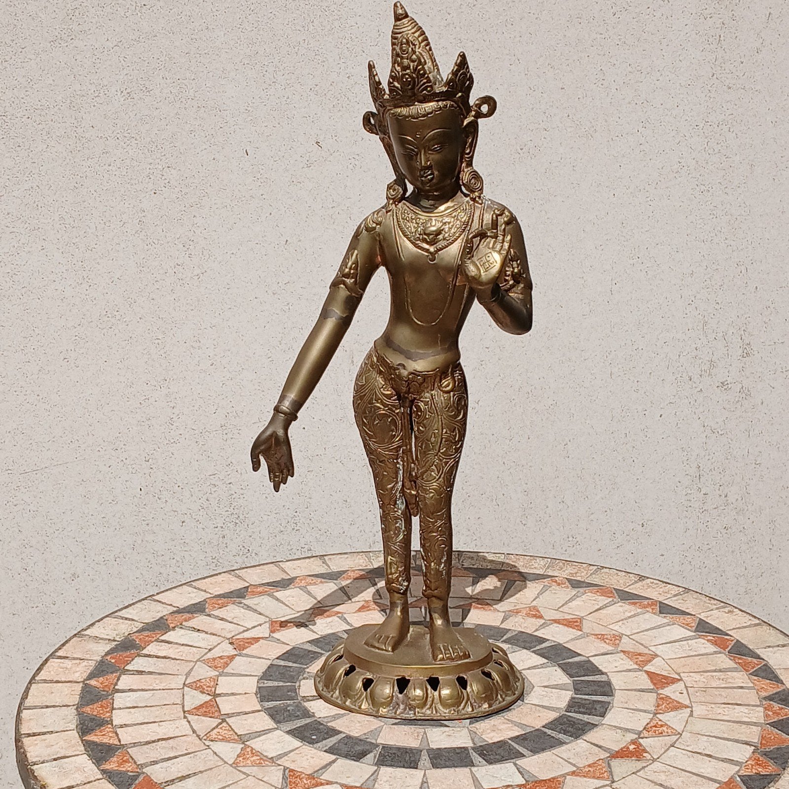Bronzen Tara beeld, 52 cm., Tibet, Goud, 52 cm, Ophalen of Verzenden